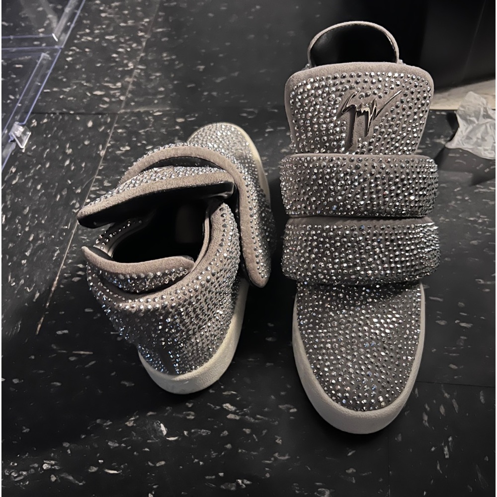 Giuseppe Zanotti Silver Puff Strap High-Tops